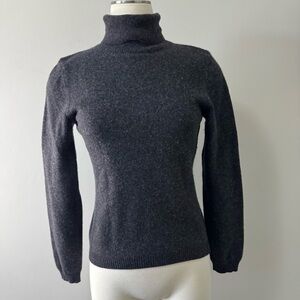 United Colors Of Benetton Charcoal Turtleneck Sweater Merino Woolmark Medium